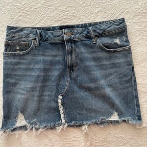 Lucky Brand 5 Pocket Distressed Denim Mini Skirt Size 12